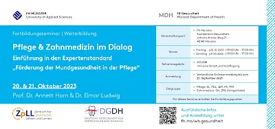 2. Workshop "Pflege & Zahnmedizin im Dialog" Veranstaltungsflyer