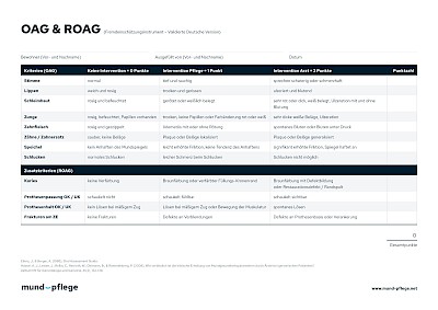 Einschätzung: Assessment Fremdeinschätzung OAG & ROAG Formular