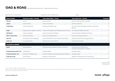 Einschätzung OAG & ROAG Formular