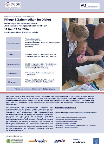 4. Workshop "Pflege & Zahnmedizin im Dialog" Veranstaltungsflyer