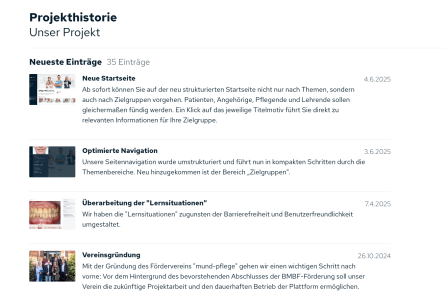 Projekthistorie