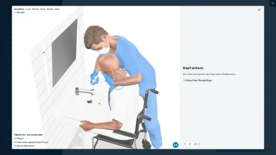 Presse Unterstützte Mundpflege: Situation am Waschbecken (3D) Kopf sichern (.png)