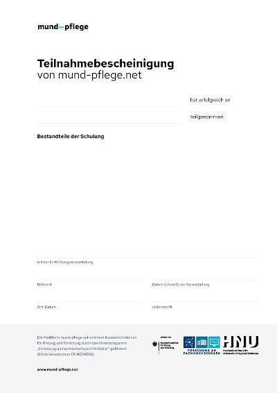 Teilnahmebescheinigungen Downloads Teilnahmebescheinigung ohne Fortbildungspunkte