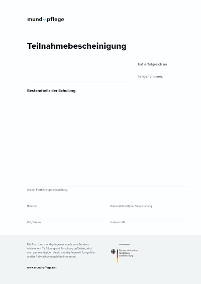 Teilnahmebescheinigungen Teilnahmebescheinigung ohne Fortbildungspunkte