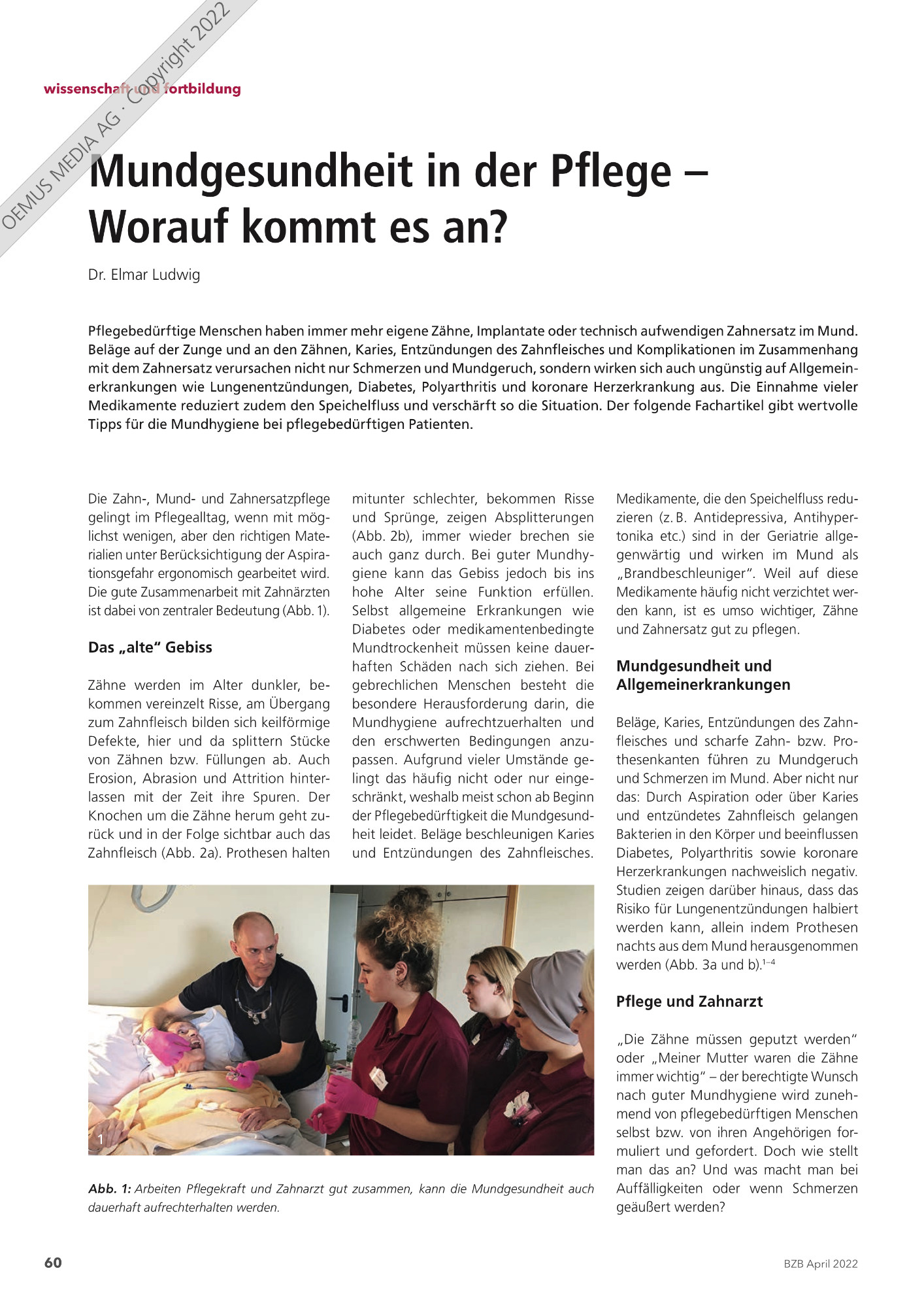 Mundgesundheit in der Pflege - Worauf kommt es an?