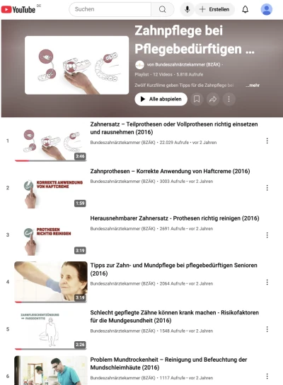 Weitere Lernmittel Lehr- und Lernmittel für die Pflege Videos zum Thema Mundgesundheit